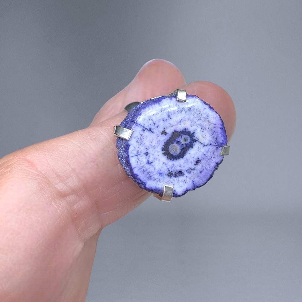Unique Artisan Sterling Geode Ring - image 3